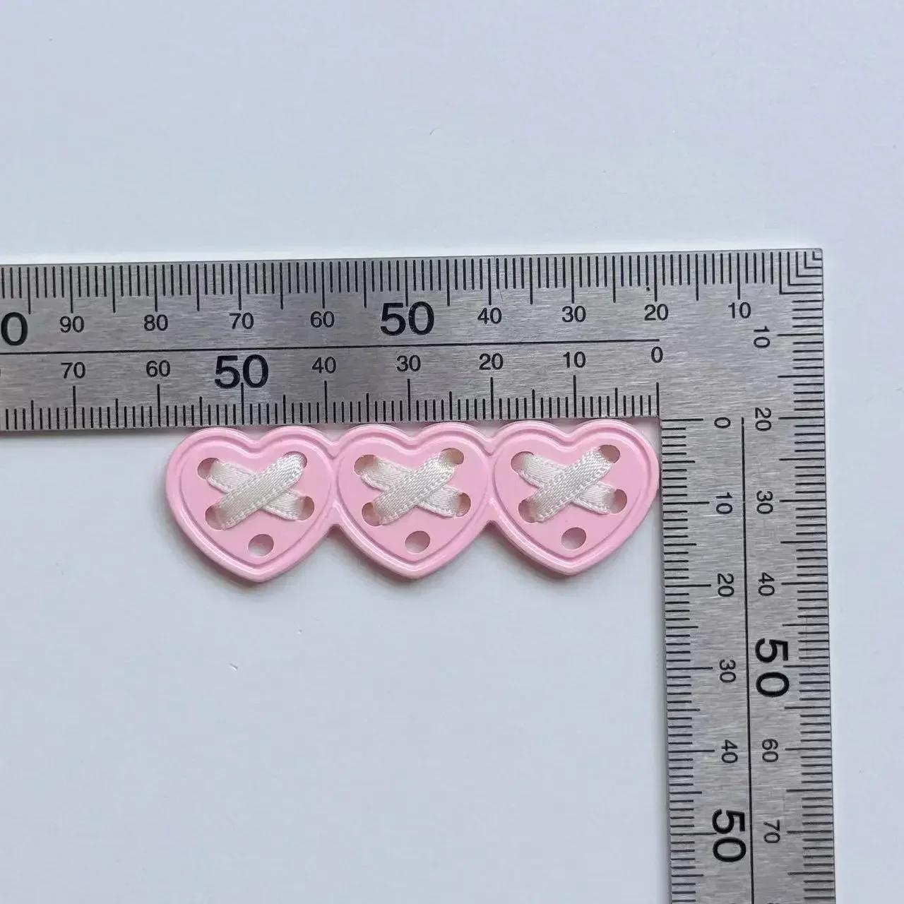 

2Pcs Japanese Gothic Girl Ribbon Heart Star Patch Subculture Women Clothes DIY Deco Shoe Hat Bag Hairpin Sewing Accessories