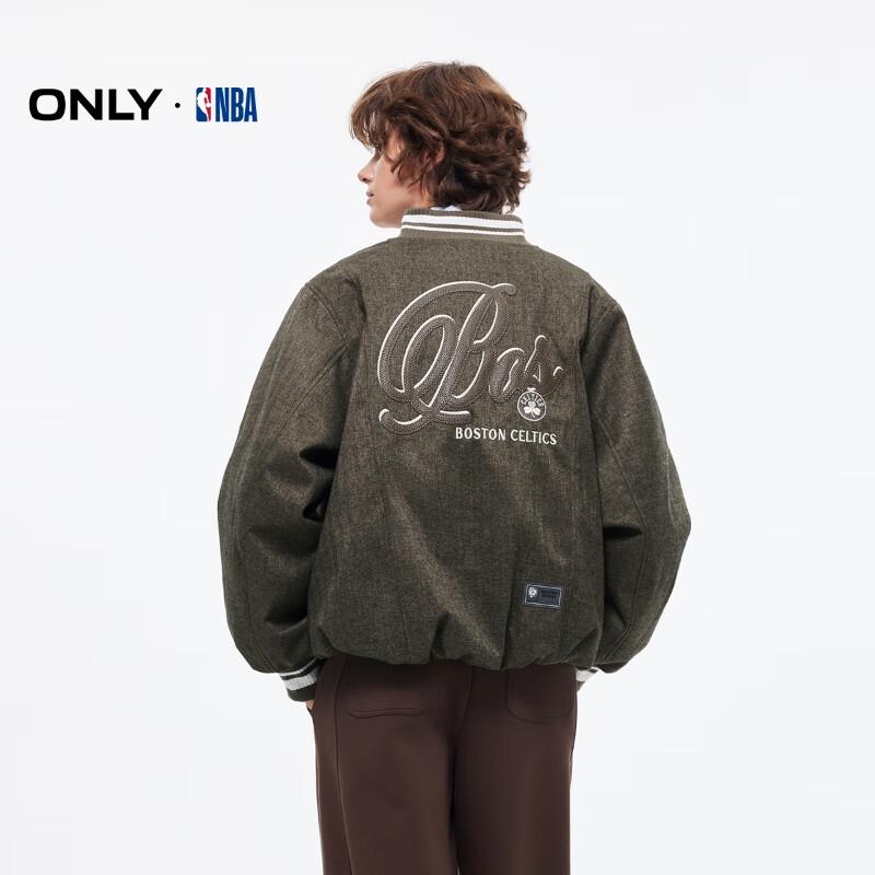 ONLY Women's NBA Embroidered 90% White Duck Down Baseball Jacket