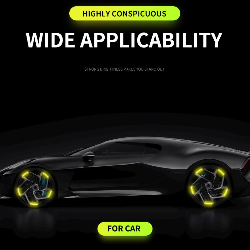 Car Wheel Hub Reflective Stickers Tire Rim Luminous Styling Accessories For Porsche 911 918Spyder 928 944 968 Boxster Cayenne Macan Panamera