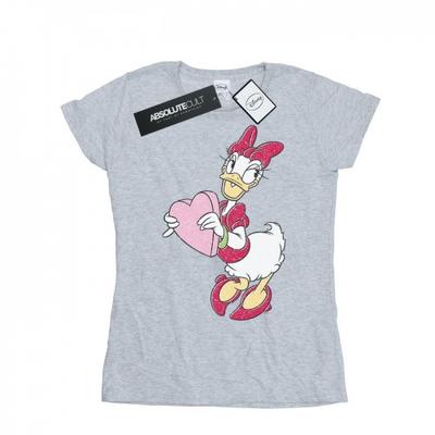 Womens/Ladies Daisy Duck Love Heart Cotton T-Shirt