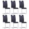 Day and Night - Day and Night Cantilever Dining Chairs 6 Units Black Synthetic Leather