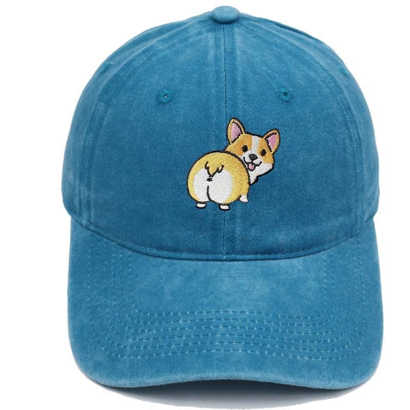 Corgi Dog Embroidered Baseball Cap With Sunshade For Casual Outdoor Wear