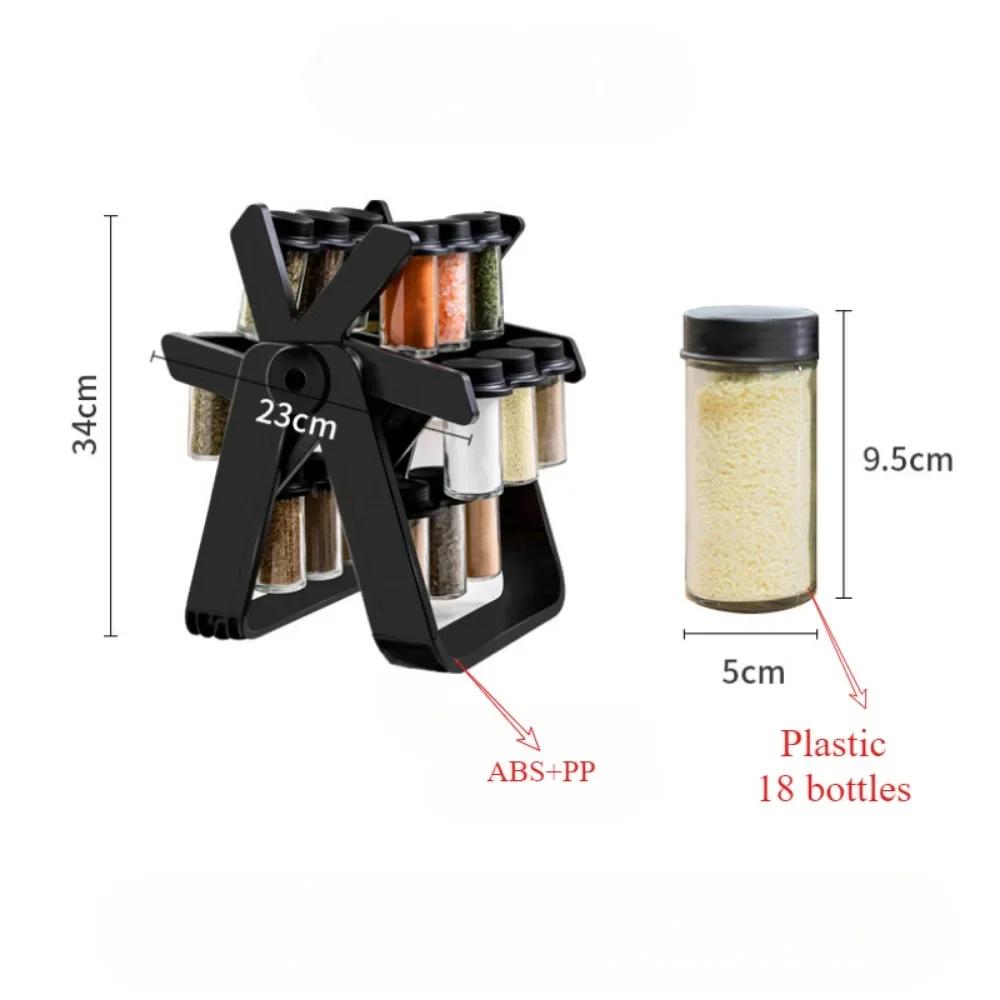 Rotating Glass Spice Rack Set Spice Storage Rack Household Rotating Storage Stable Convenient Storage Rack for Easy Retrieval
