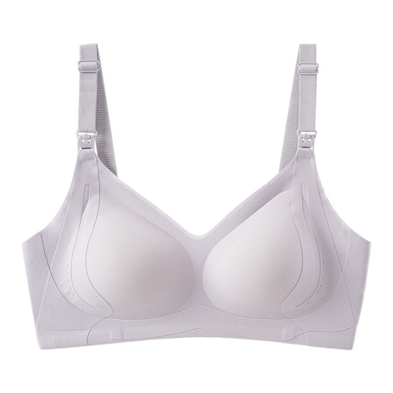 Nursing Bra for Women Anti-sagging Gathered Postpartum Breastfeeding Seamless Nude Sleeping Maternity Underwear