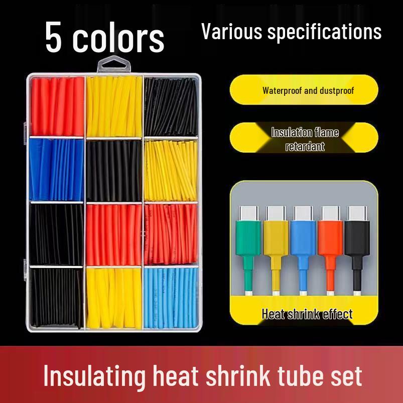 Dual-Color Heat Shrink Tubing Set for DIY Home Insulation and Wire Protection