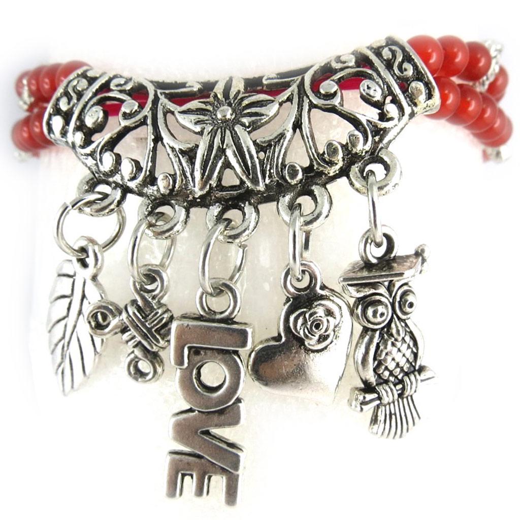 Les Trésors De Lily [K7281] - Red Agate 'Mineralia' Bracelet