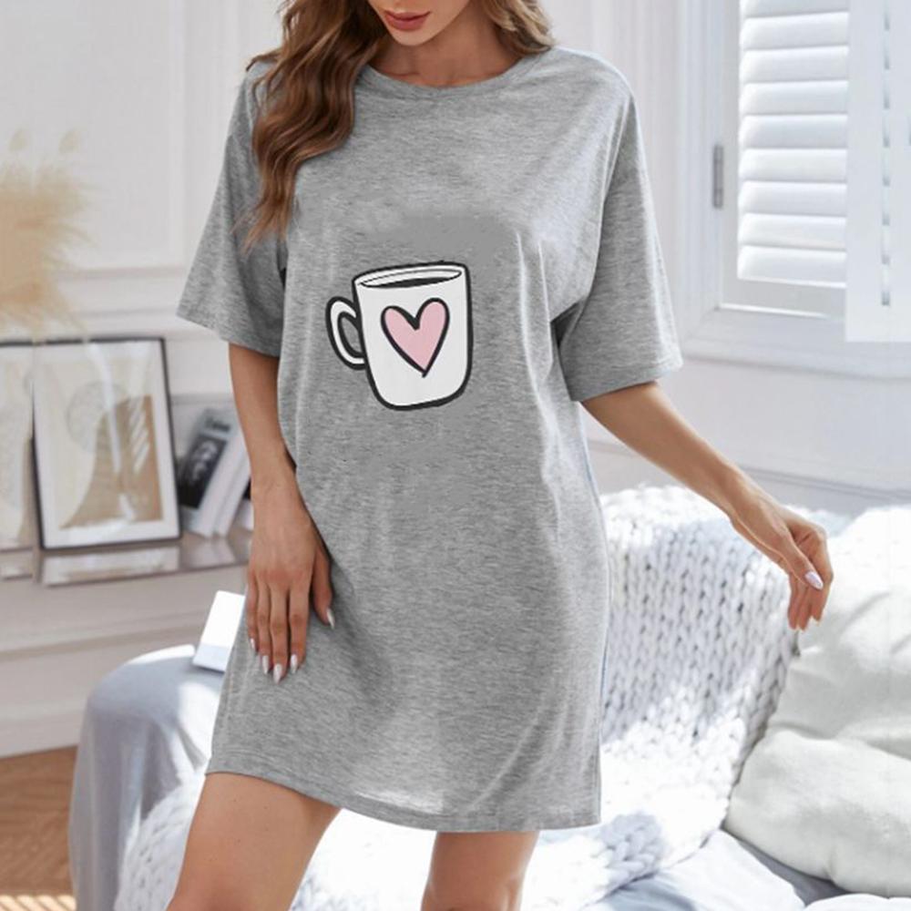 Casual Loose Versatile Women's Clothing Fashion Printing Simple Casual Dresses