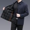 Solid Color Business Style Jacket, Middle-aged and Elderly Men's Casual Lapel Spring and Autumn Long-sleeved Top