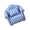 1/12 Miniature Sofa Model Furniture with Flower Pattern and Stable Wood Base Soft Fabric Armchair Doll House Accessories