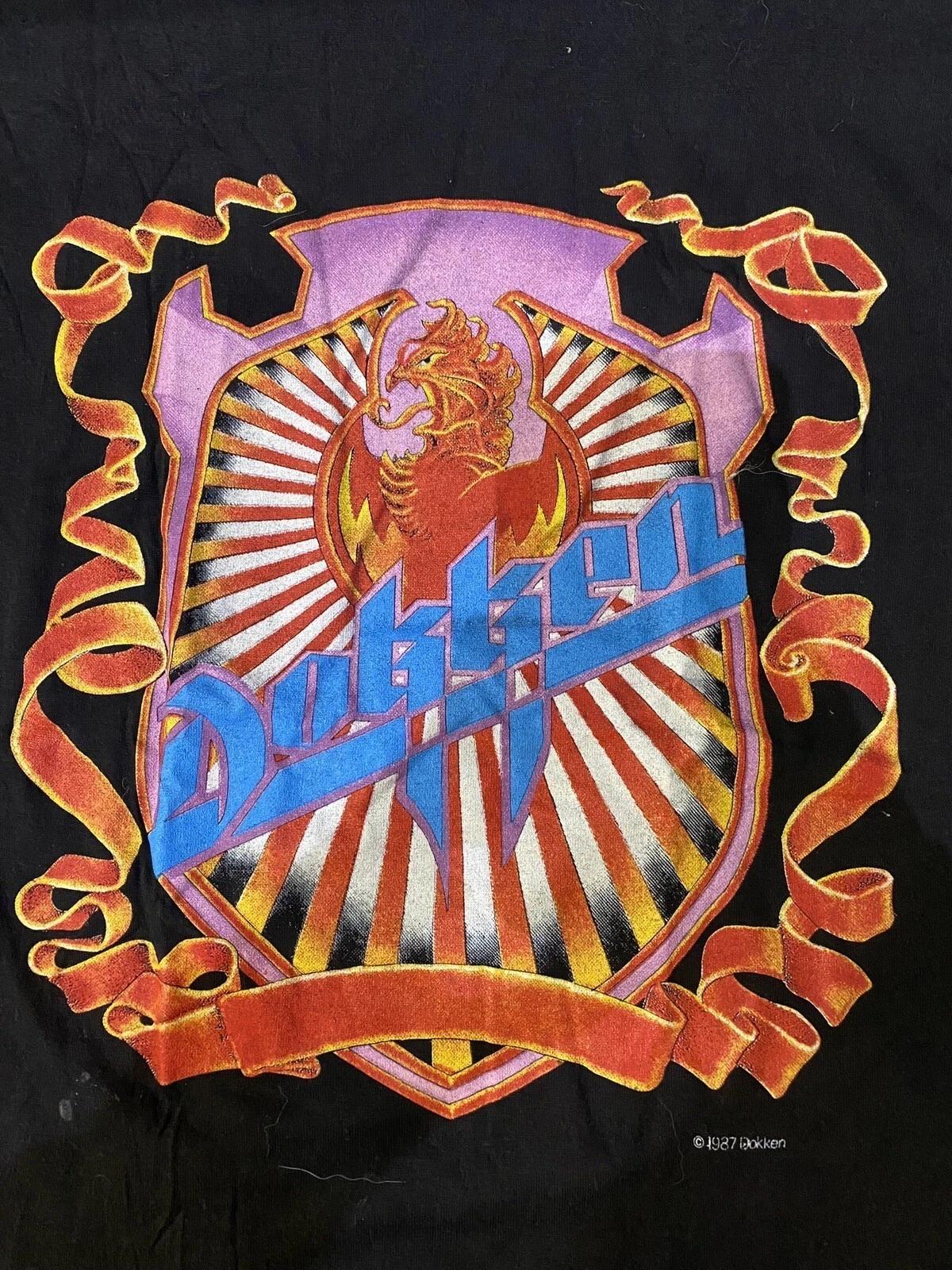 New Dokken Back for the Attack VINTAGE 1987 T-Shirt Gift Family B2101 XL