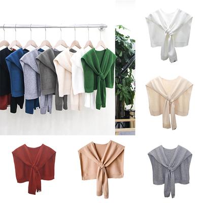 Solid Color Shawl Women's Outer Wear Fake Collar Knitted Small Small Shawl