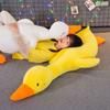Große Weiße Gans Plüschtier Sandskulptur Ente Kissen Cartoon Puppe Schlafen mit Beinen Schlafpuppe Geburtstagsgeschenk