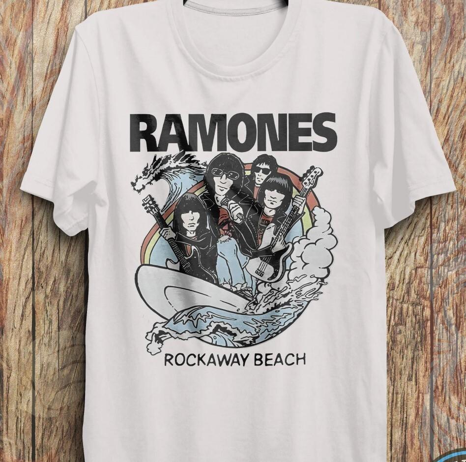 Vintage Ramones Rockway Beach 90 s T-Shirt Ramones Band Tour Rock Band Music Unisex T-Shirt XXXXL