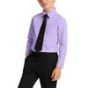 Boys Button Down  With Tie And Chest Pocket School Uniform Long  Sleeve  Shirts