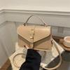 Simple Street Style Faux Leather Shoulder Bag, Adjustable Strap Crossbody Square Purse for Women CLE