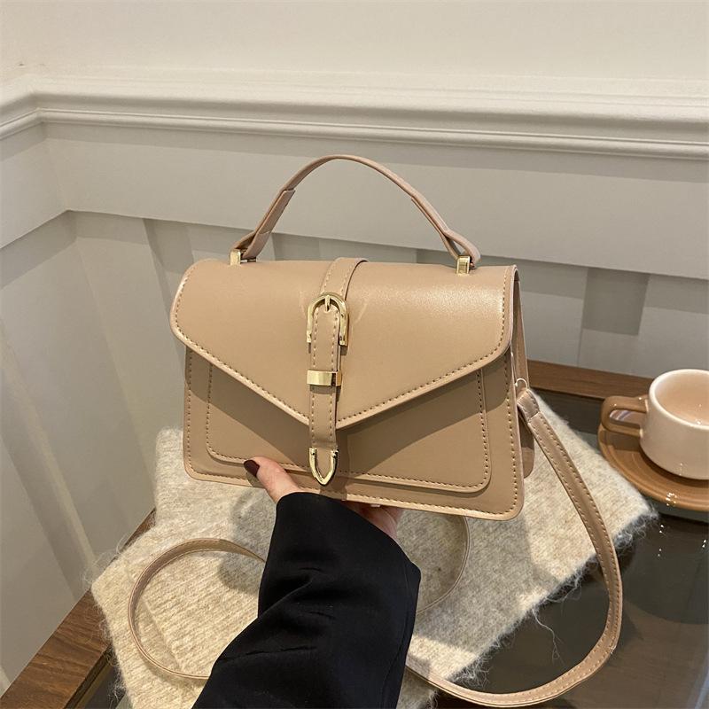 Simple Street Style Faux Leather Shoulder Bag, Adjustable Strap Crossbody Square Purse for Women CLE