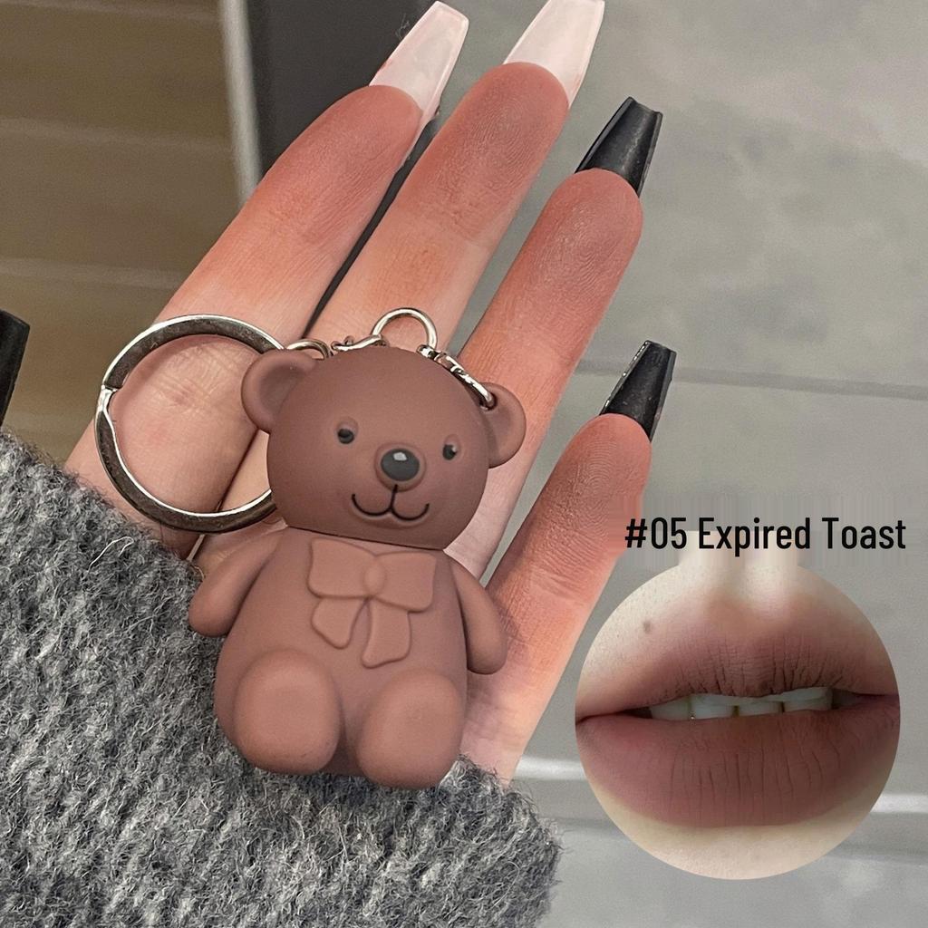 A01 Little Bear Velvet Matte Lip Gloss - Cute Misty Finish for Students