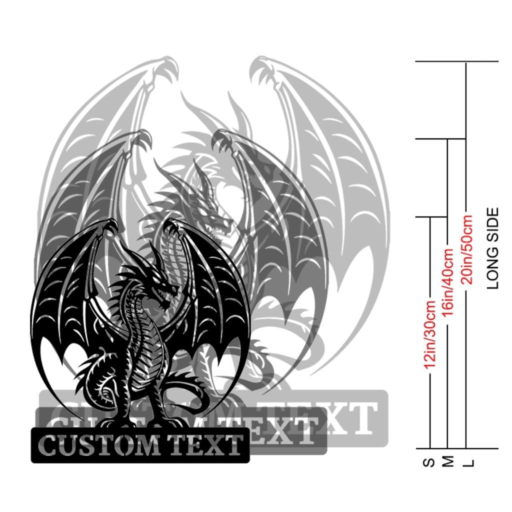 Custom Metal Dragon Wall Art Handmade Fantasy Home Office Decor