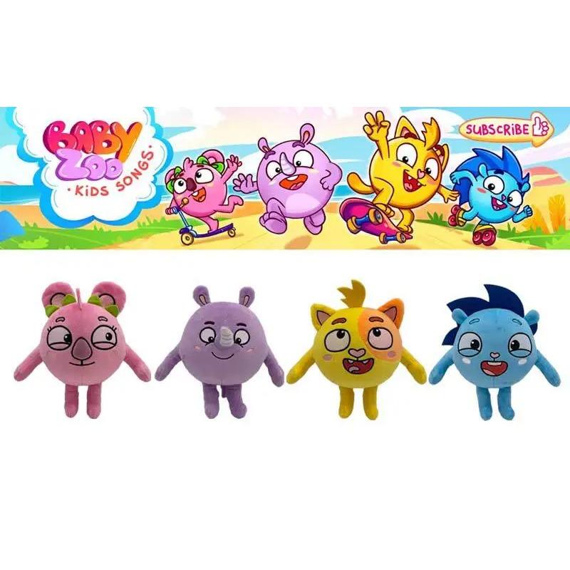 24cm Dětská Zoo Plyšové Hračky Kreslená Kočka Nosorožec Ježek Anime Měkká Plyšová Zvířátka Panenka Hračky s Dětskými Písničkami Dětské Děti Narozeninové Dárky