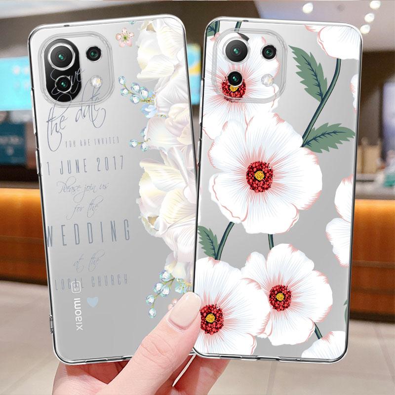 Rosa Rose Blume Floral Clear Case für Xiaomi Poco X3 Nfc X3pro M3 F1 F3 für Mi 11 12 13 11x 12x Pro 11 10 Lite 11t 10t Pro