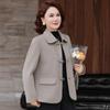 Mom's Double-Faced Wool Coat: New Chinese Style Autumn/Winter Jacket for Stylish Middle-Aged Women