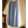 Johnature Women Vintage High Quality Skirts Elastic Waist Blue Spring Loose Soft Women Skirts