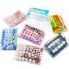 New 60Pcs/Box Leather Keychain Tassels Silicone Bead Round Hexagon Lentil For Jewelry Making DIY Keychain Bracelet Accessories
