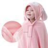 Children's Hooded Coral Fleece Bathrobe - Soft, Absorbent Cape Towel for Boys & Girls.