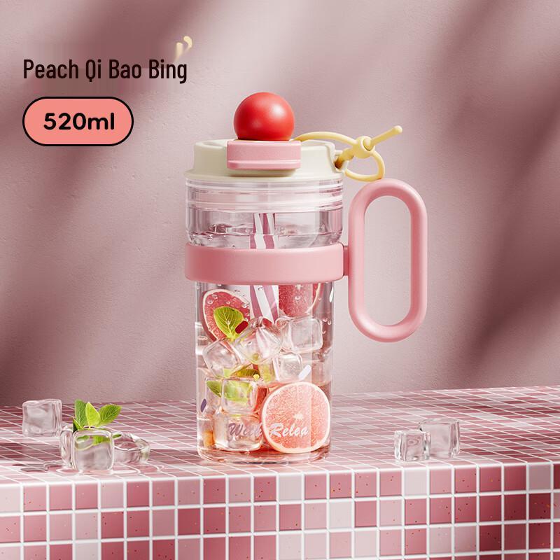 

Wushengwu 520ml Women s High-Temp Borosilicate Glass Straw Cup