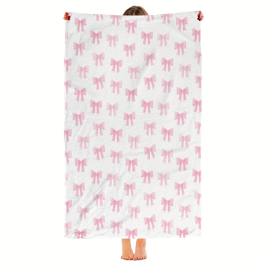 Toalla de Baño Piscina Playa con Lazo Rosa - Toalla Súper Suave Absorbente Regalo Perfecto Para Amigas