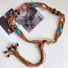 Ethnic Style Woven Belt Bohemian Dress Chain Waist Dress Accessories Braided Waist Belt  Women