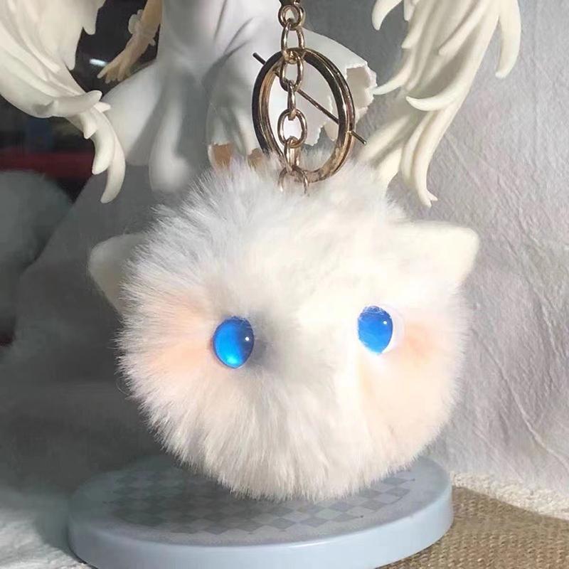 Lovely Cartoon Cat Pendant Keychain for Children Cute Plush Kitten Animal Keyring Llaveros