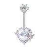 Fashion Butterfly Heart Belly Button Ring Shiny Zircon Navel Piercing Ring For Women Sexy Body Jewelry Accessories Gifts