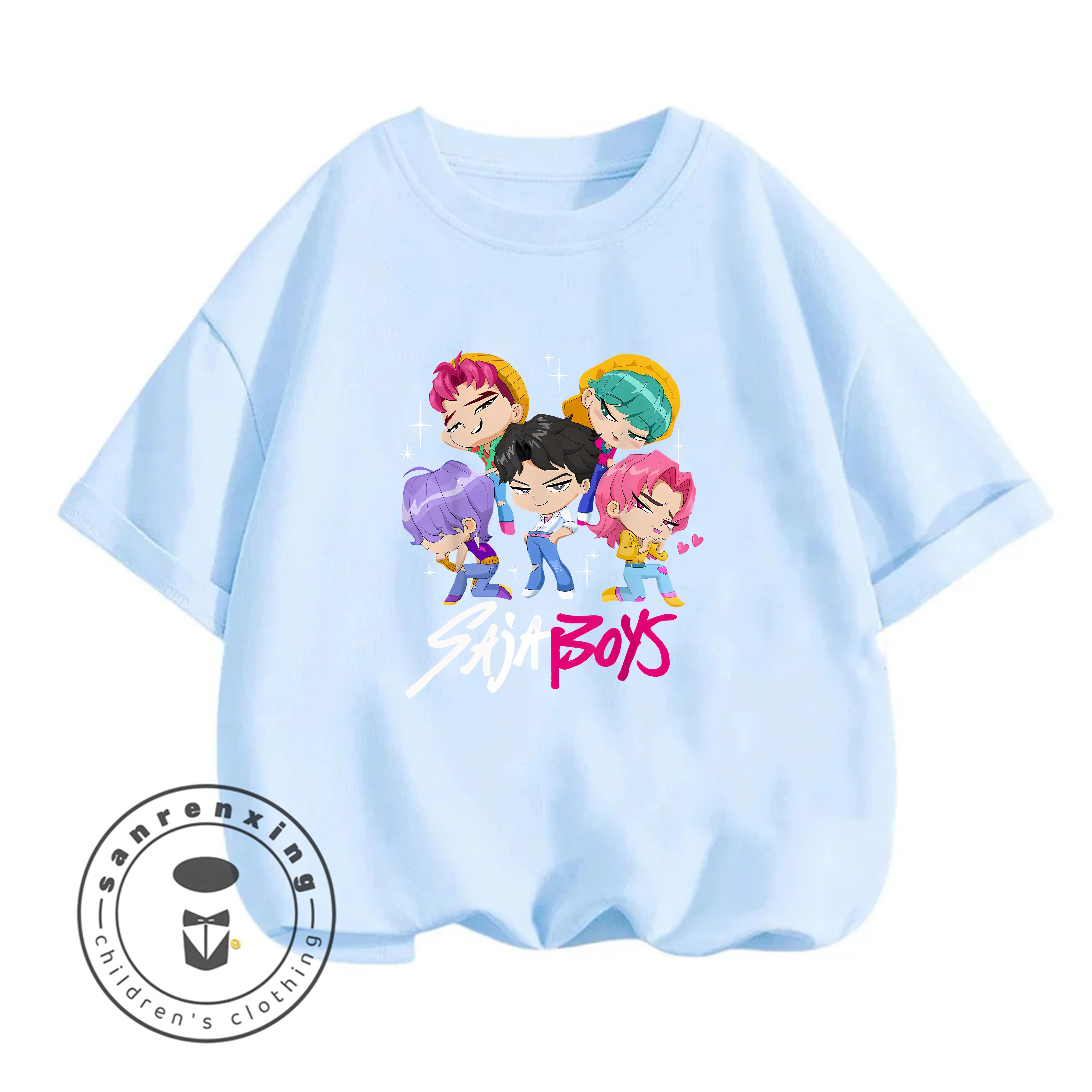 Hot-selling Teen Witch Hunting Group Cartoon Print 2026 New Summer Casual Children s Clothing Suitable for Boys and Girls 100