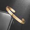 High Quality Titanium Steel Polished C Shape 6mm Open Bracelet Men's Fashion Punk Casual Cuff Bangles Couple Jewelry