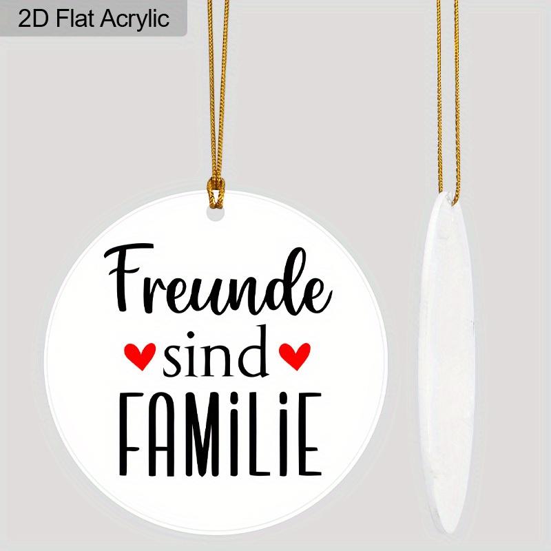 

1 шт. Акриловая табличка Немецкие друзья - это семья Золотая веревка Круглый подвесной декор Фермерский дом Домашнее настенное искусство Рождественский подарок для друзей 1pc