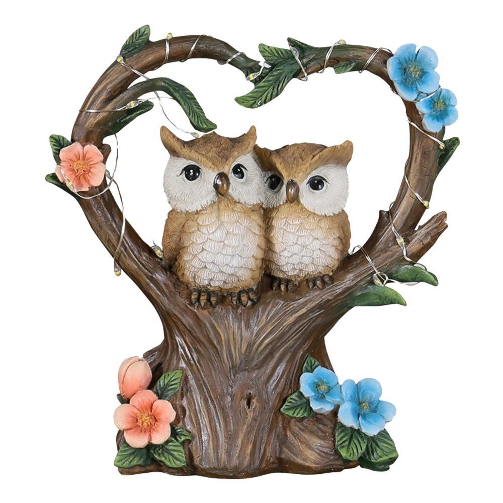 

Статуя птицы, садовая статуя из смолы с солнечными лампами, садовые статуи животных с солнечными лампами, украшения для газона для сада и двора