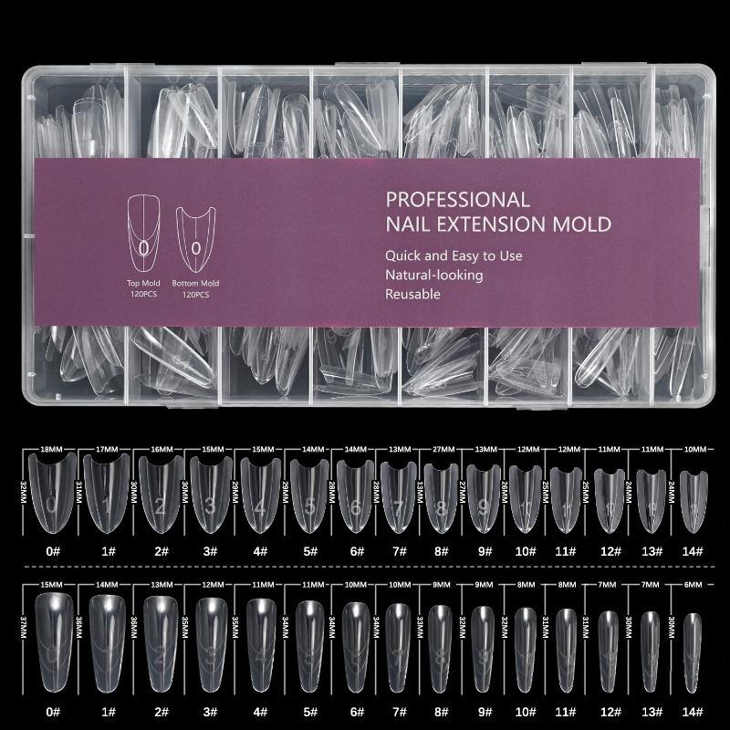 Long Ladder Oval Quick Extension Sandwich Nail Form Paper-Free Crystal Gel Builder Mold Professional Manicure Shaping