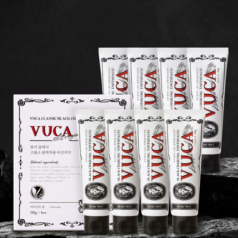 

VUCA Classic Black Charcoal High-Fluoride Breath Care Toothpaste Herb Mint Flavor 110g Pack of 8 110g 8 pieces