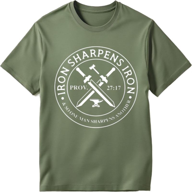 Funny Tshirt Rock For Him Oneck Tshirt Daily Wear Iron Sharpens Iron Proverb 27 17 Minimalist For Unisex Tee Shirt Rock Tshirt