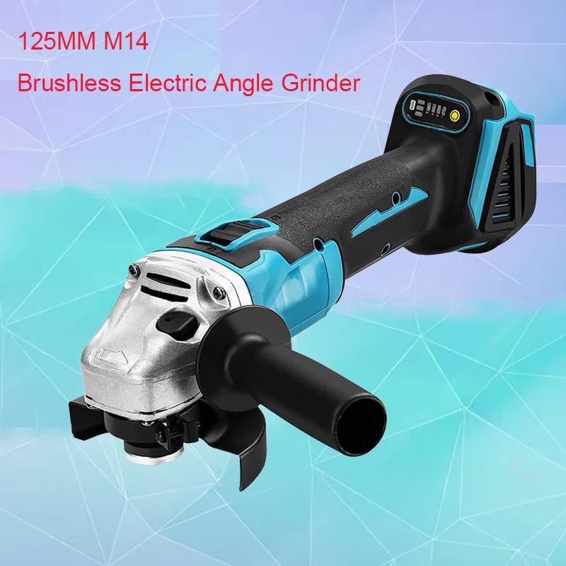 125mm M14 Brushless Angle Grinder Polishing Cutting Machine Cordless Electric Angle Grinder Power Tool for Makita 18V Battery