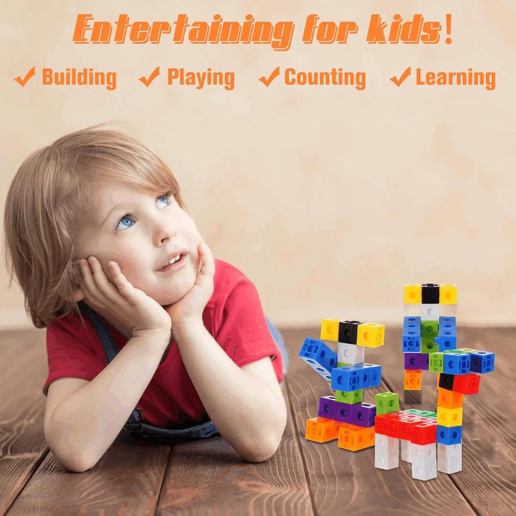 100pcs Linking Cubes Counting Cubes Colorful Math Cubes Math Manipulatives Classroom Educational Supplies Activities Playthings (Clas
