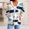 Women Plus Size Zip Up Hoodie Long Sleeve Drawstring Hood Swirl Print Pink Blue Purple With Pockets
