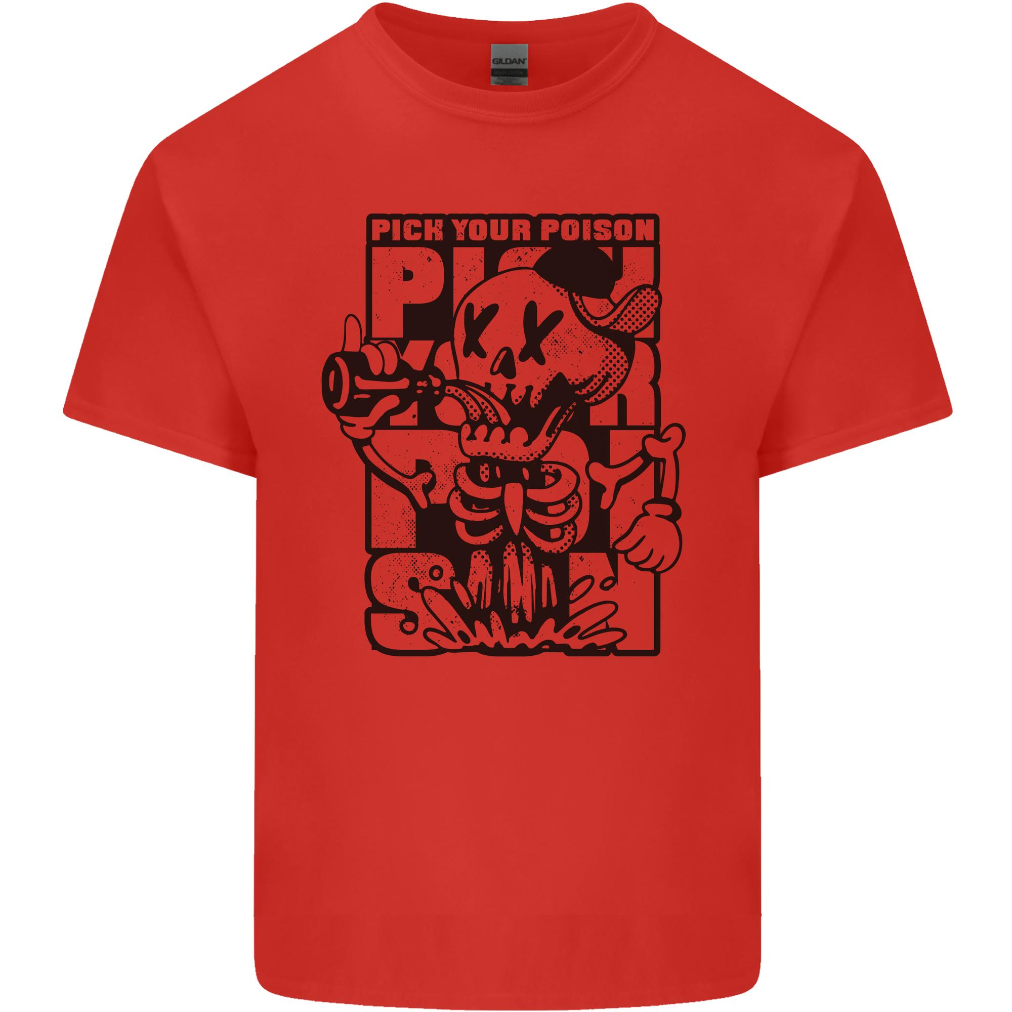 Pick Your Poison Beer Alcohol Skeleton Skull Unisexs Light Cotton TShirt S