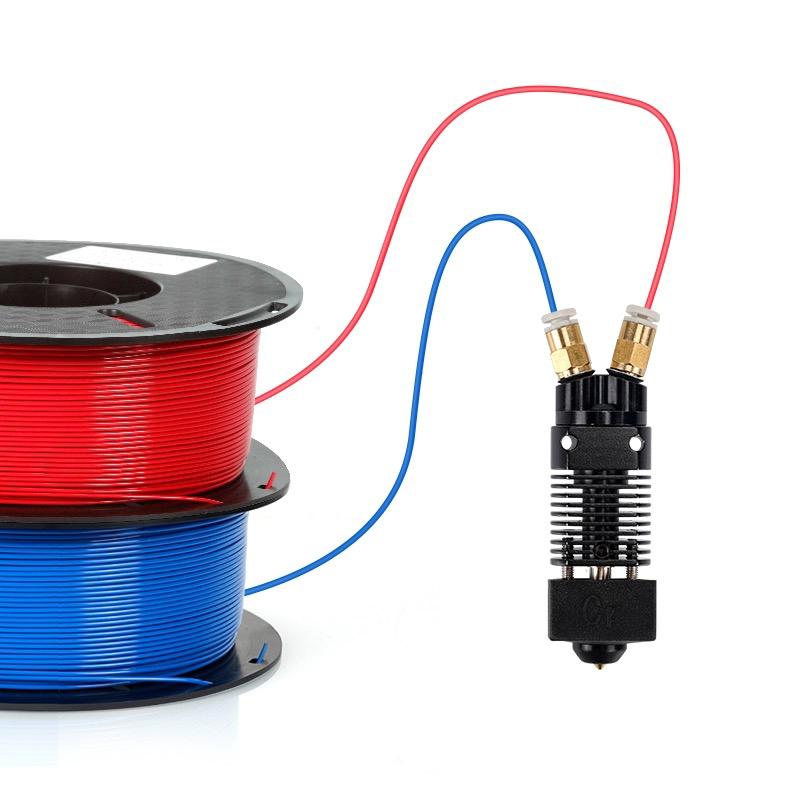 1 kus Dvoubarevný kovový vytlačovací lis pro 3D tiskárnu 2 vstupy 1 výstup Hotend Dvoubarevný pro sérii Cr-10 Creality Ender 3