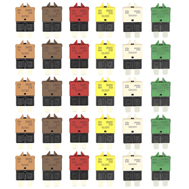 

2-30 шт. 5/7,5/10/15/20/25/30A DC28V ручной сброс предохранитель адаптер автоматический выключатель ATC ножевой предохранитель для морского ралли автомобильная лодка