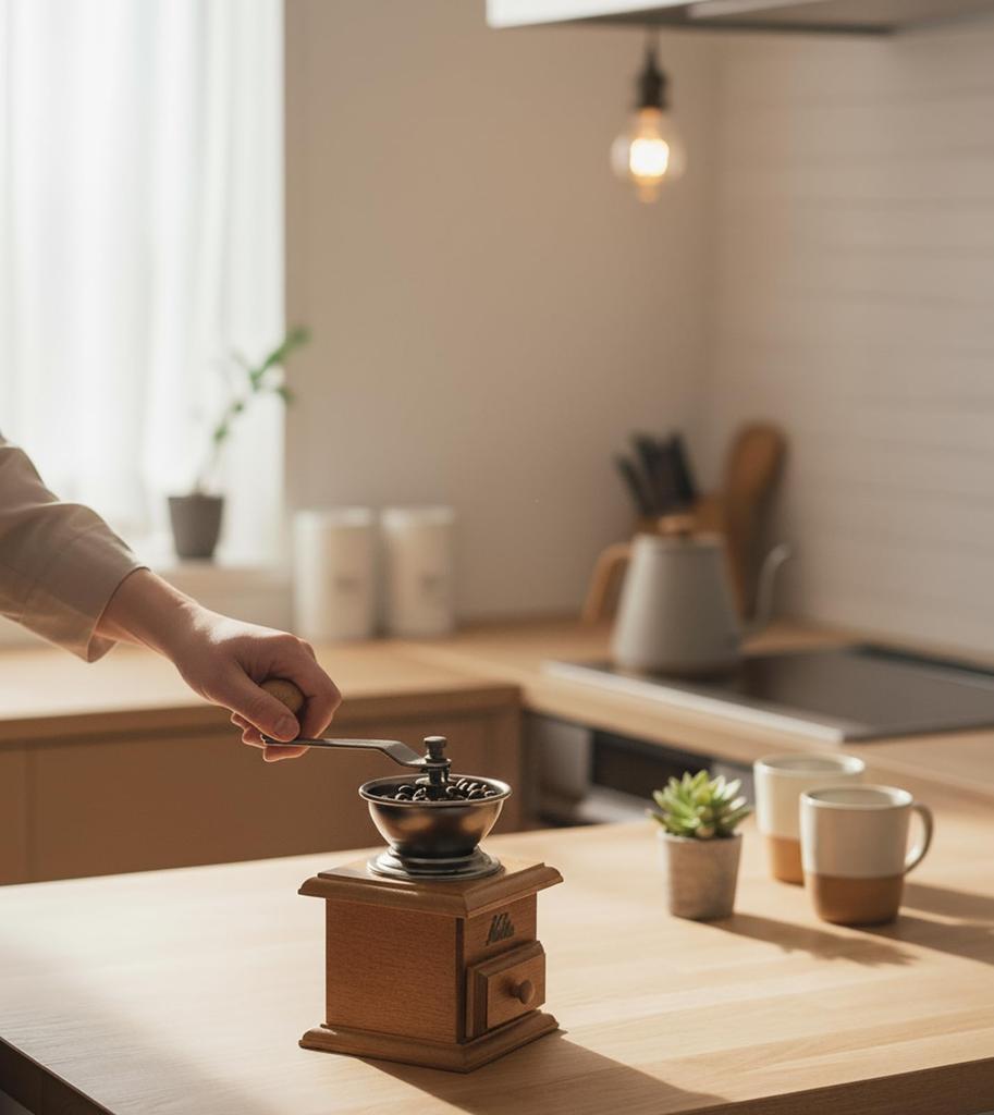 Kalita Coffee Wooden and Aluminum Grinder with High Grit Mini Mill with Adjustable Hand Manual Coffee Perfect Gift Mill, Consistency, AC, Coarseness,