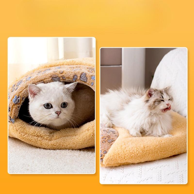 Cat nest winter warm closed cat sleeping bag universal in all seasons winter small kennel thickened removable washable mat