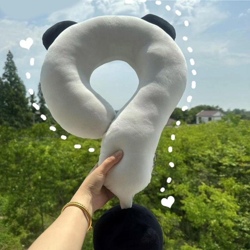 Plush Neck Cushion Plush Neck Support Pillow Features Lovely Panda Designing Perfectly For Children And Adult Relaxation