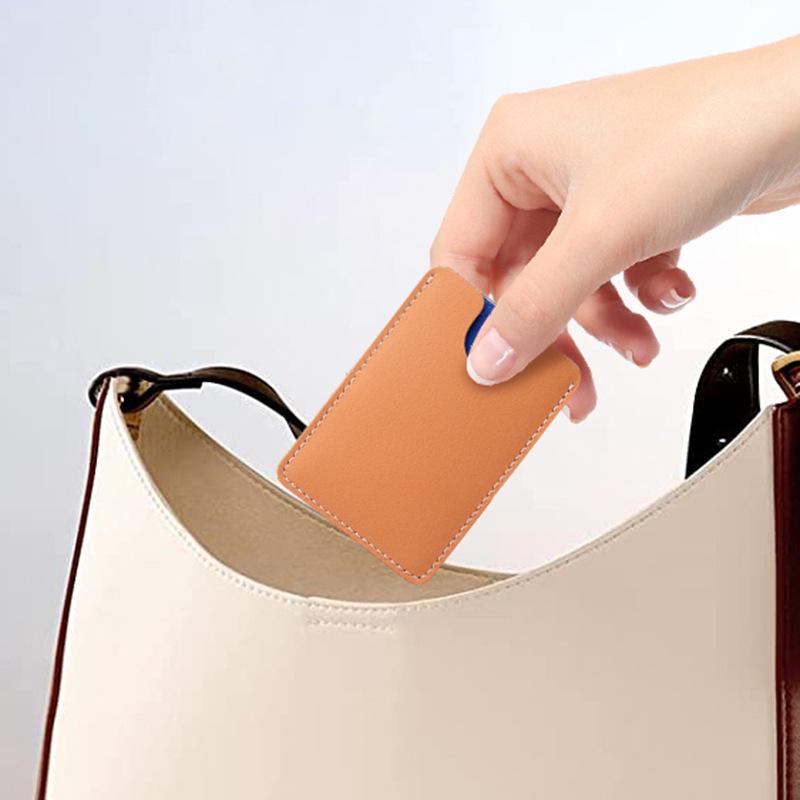 Sleek Mini Genuine Leather Card Holder - Compact, Lightweight, and Durable for ID, Bus Cards, and More